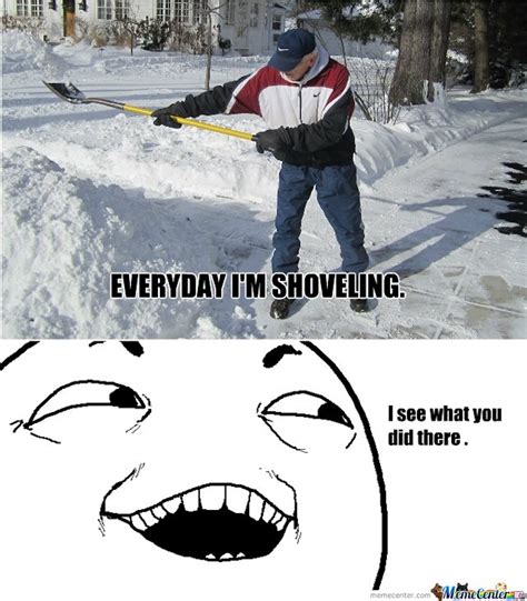 shovelling snow meme